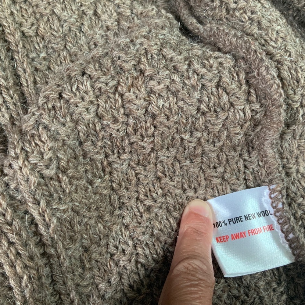 Open Front Wool Cable-Knit Cardigan from Highland Home Industries (medium) - Picture 11 of 13